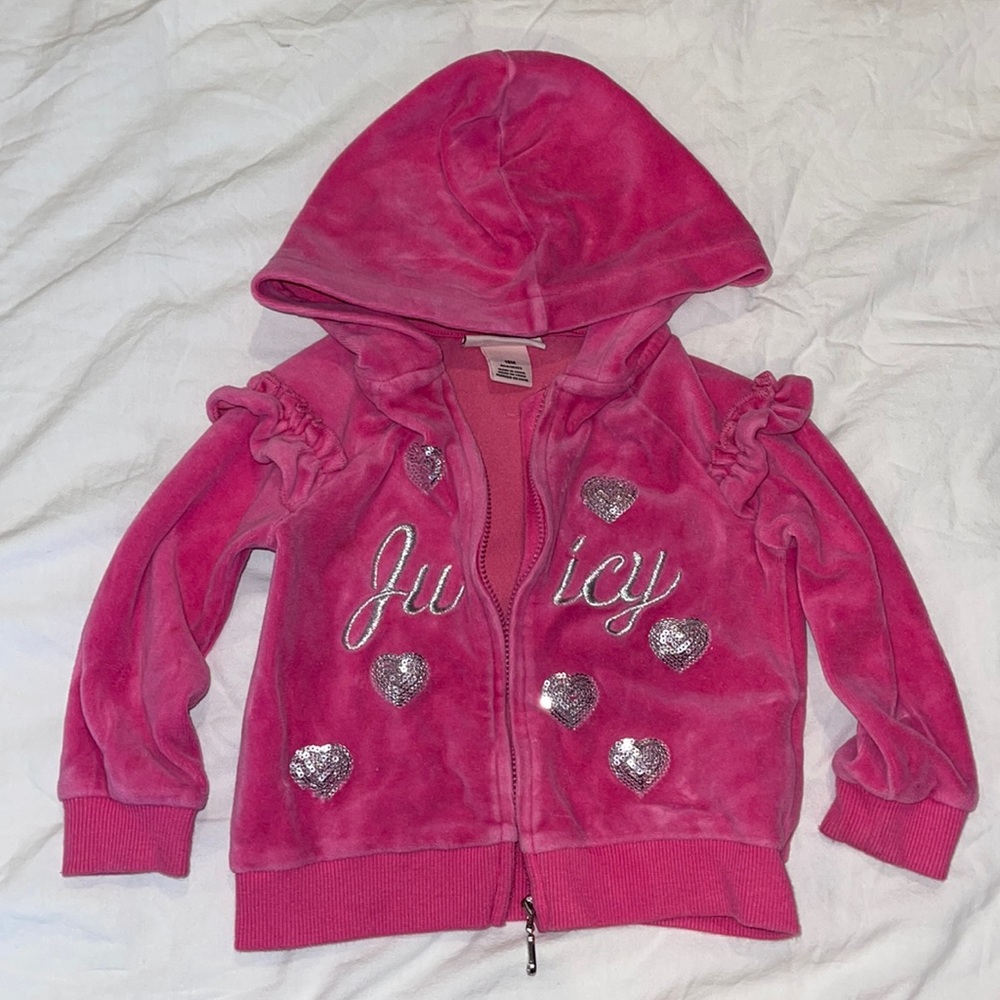 Juicy couture girls long sleeve sweater size 18 m no stains pink